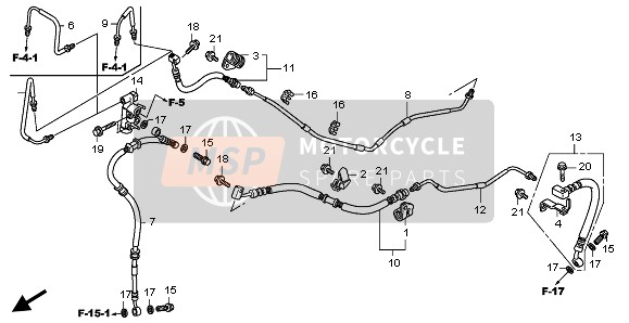 Honda FJS400A 2010 REAR BRAKE PIPE for a 2010 Honda FJS400A